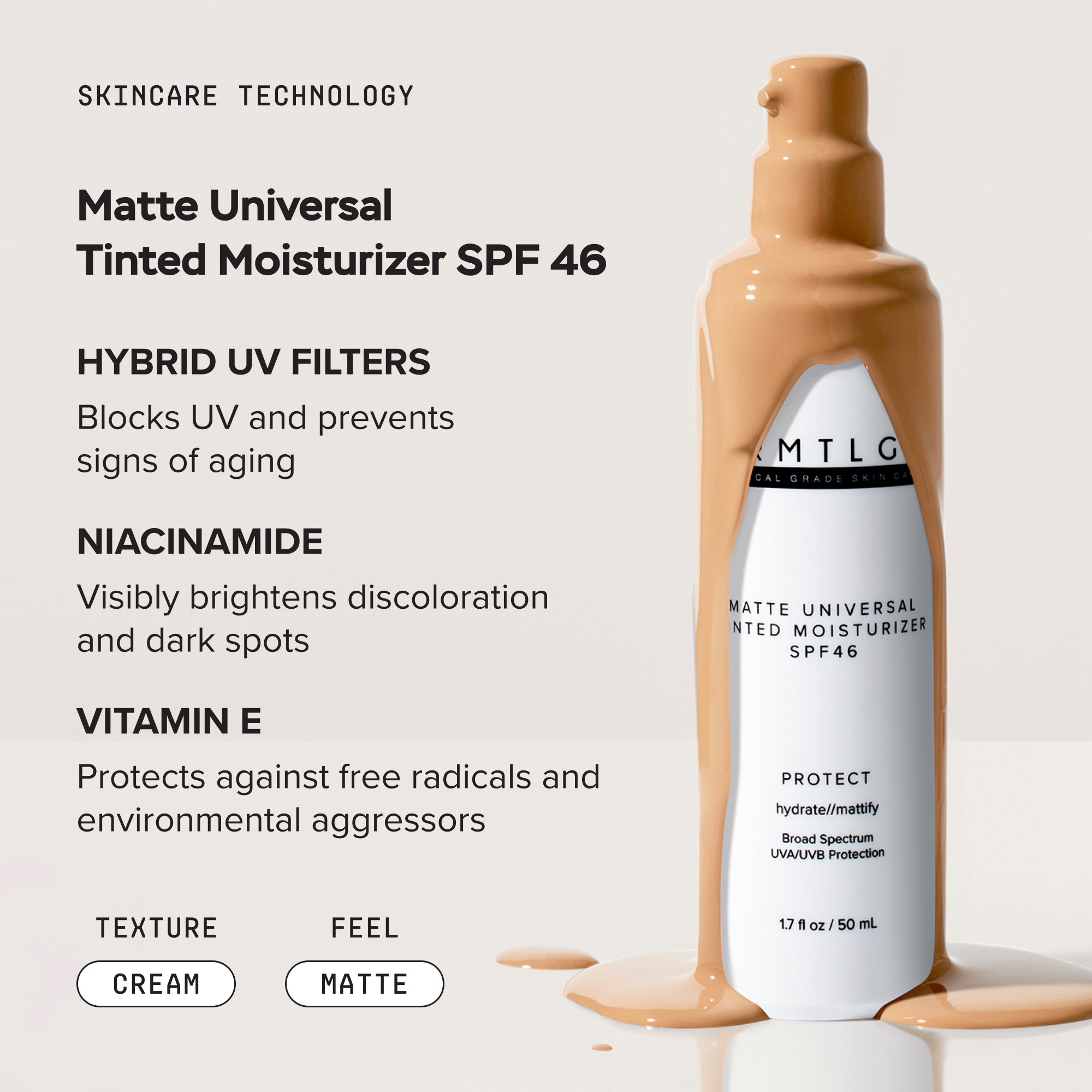 The Core3™ - Matte Universal Tinted Moisturizer SPF 46 – DRMTLGY